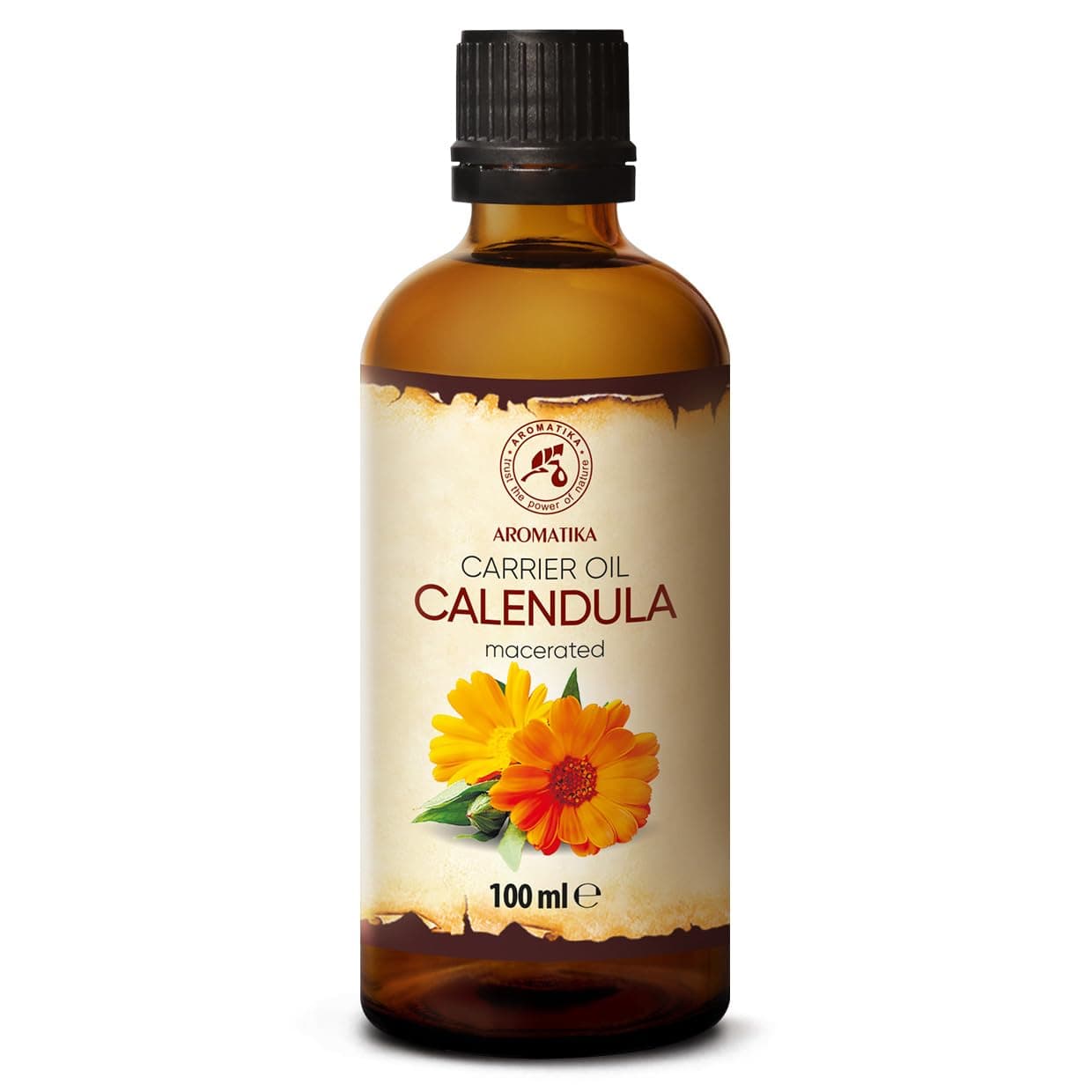 Calendula Oil 100ml - 100% Pure & Natural Calendula Oils - Marigold Oil - Benefits for Skin - Hair - Face - Body - great for Massage - Glass Bottle
