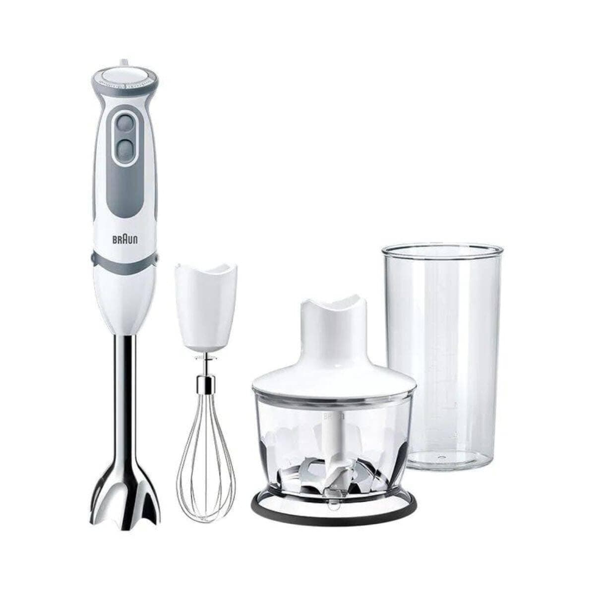 Household MultiQuick 5 Hand Blender, PowerBell Plus Technology, Splash Control, 21 speed, Whisk, Ergonomic Shape, Comfortable Soft Grip, 1000 Watts, 500 ml Chopper - MQ 5235