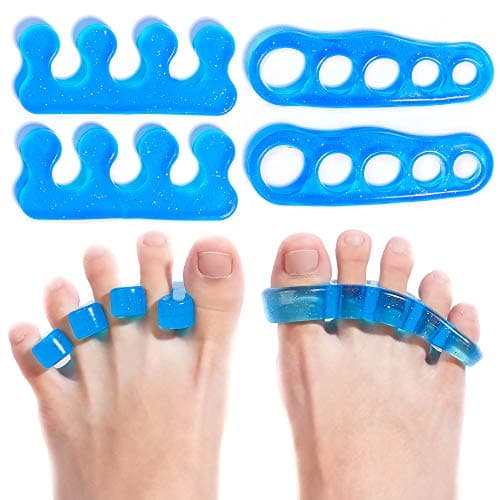 Sweego Toe Separators, Gel Hammer Toe Straightener for Women/Man, Bunion Corrector for Therapeutic Relief from Bunions, Plantar Fasciitis, Hammer Toes, Toe Spacer for Yoga/Pedicure/Running -2 Pairs