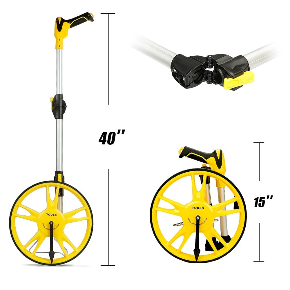 AIRAJ Measuring Wheel 3-Piece, Distance Measure Wheels, 99,999.9m Measuring Wheel,with Tape Measure and Carry Bag,for Measuring Road Land Trundle Wheel