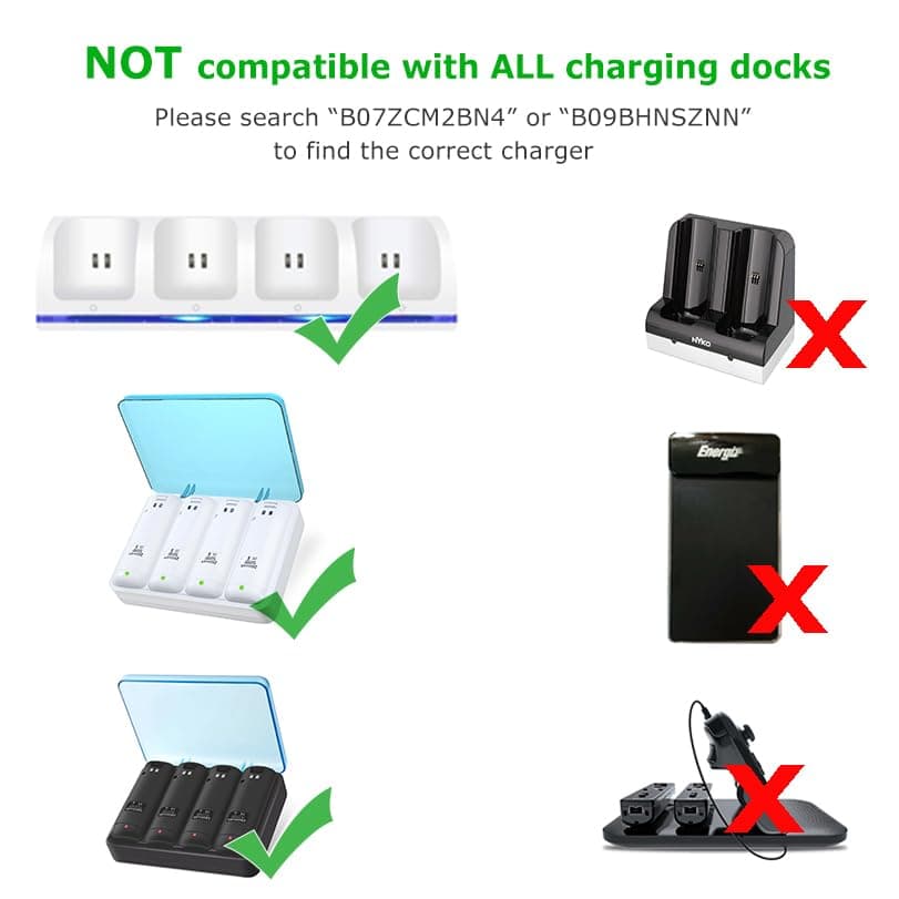 4-Pack Rechargeable Battery Packs for Wii and Wii U Remote Controller,High-Capacity Ni-MH Battery(2800mAh) Replacement for Nintendo Wii Remote Charging Station(Charger not Included)