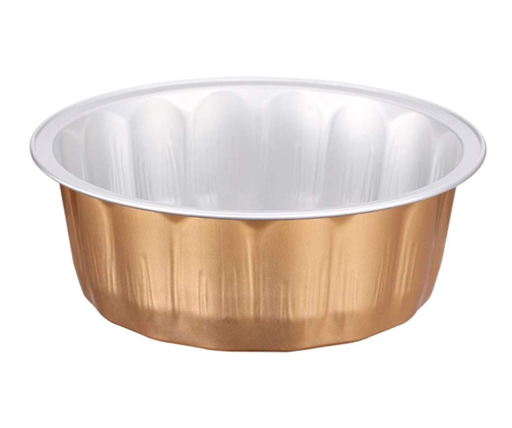 KEISEN 4 2/5" 235ml 8oz 24/PK Disposable Aluminum Foil Cups for Muffin Cupcake Baking Bake Utility Ramekin Cup(GOLD)