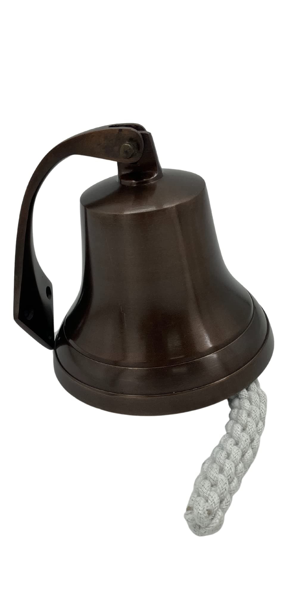 Wall Hanging 6" Ship Bell with Rope Aluminum Antique Copper Ship Dinner Bell Tip Bell Indoor/Outdoor Nautical Decoration Bells with Mounting Hardware Bracket Ship Boat Maritime Decor