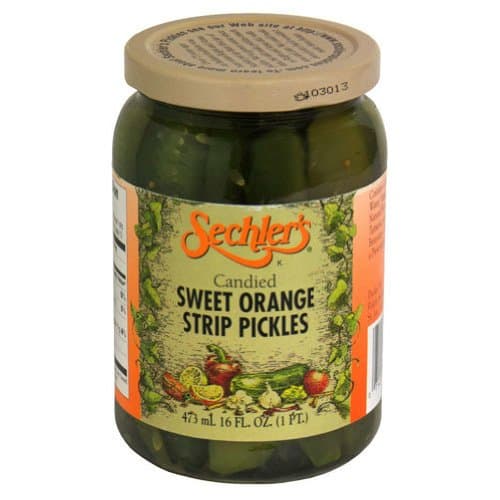 Sechler's Candied Sweet Orange Strip Pickles, 16 Ounce (Pack of 6)