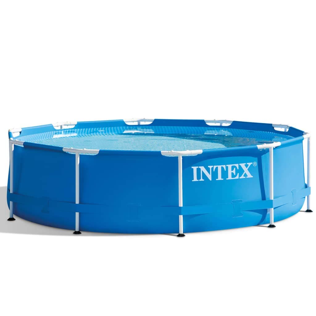 AK Sports Intex 28202UK 10ft x 30in Above Ground Metal Frame Outdoor Round Swimming Pool with Filter Pump Included, 4,485 liters, Blue, Measures ‎305 x 305 x 76 cm