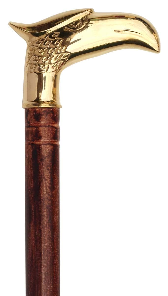 eStorehunt Walking Stick/Cane - Handmade Wooden Walking Cane with Eagle-Head Shaped Brass Handle