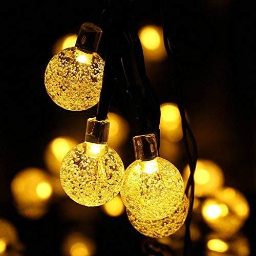Excerando Waterproof Solar Garden LED String Lights Outdoor Christmas Fairy Light Garden Trees Wedding Party Bedroom Decorative Lights (Warm White)