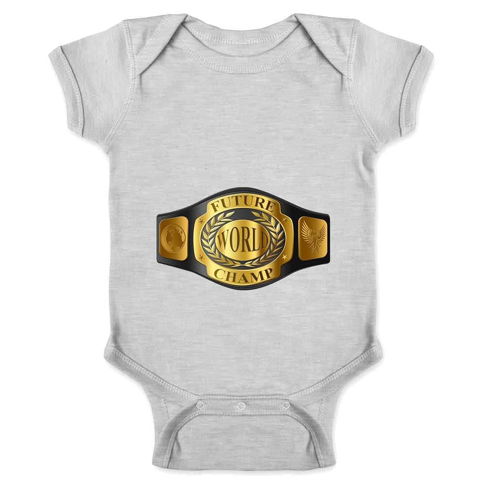 Pop Threads Future World Champion Baby Wrestling Boxing Funny Baby Toddler Kids Girl Boy T-Shirt