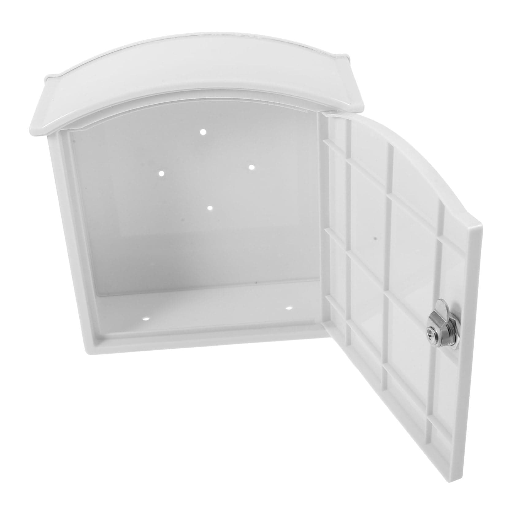 Hemobllo Box Plastic Package Boxes for outside Front Porch Holder for Packages Milk Container Wall Mounted Mailbox with Lock White