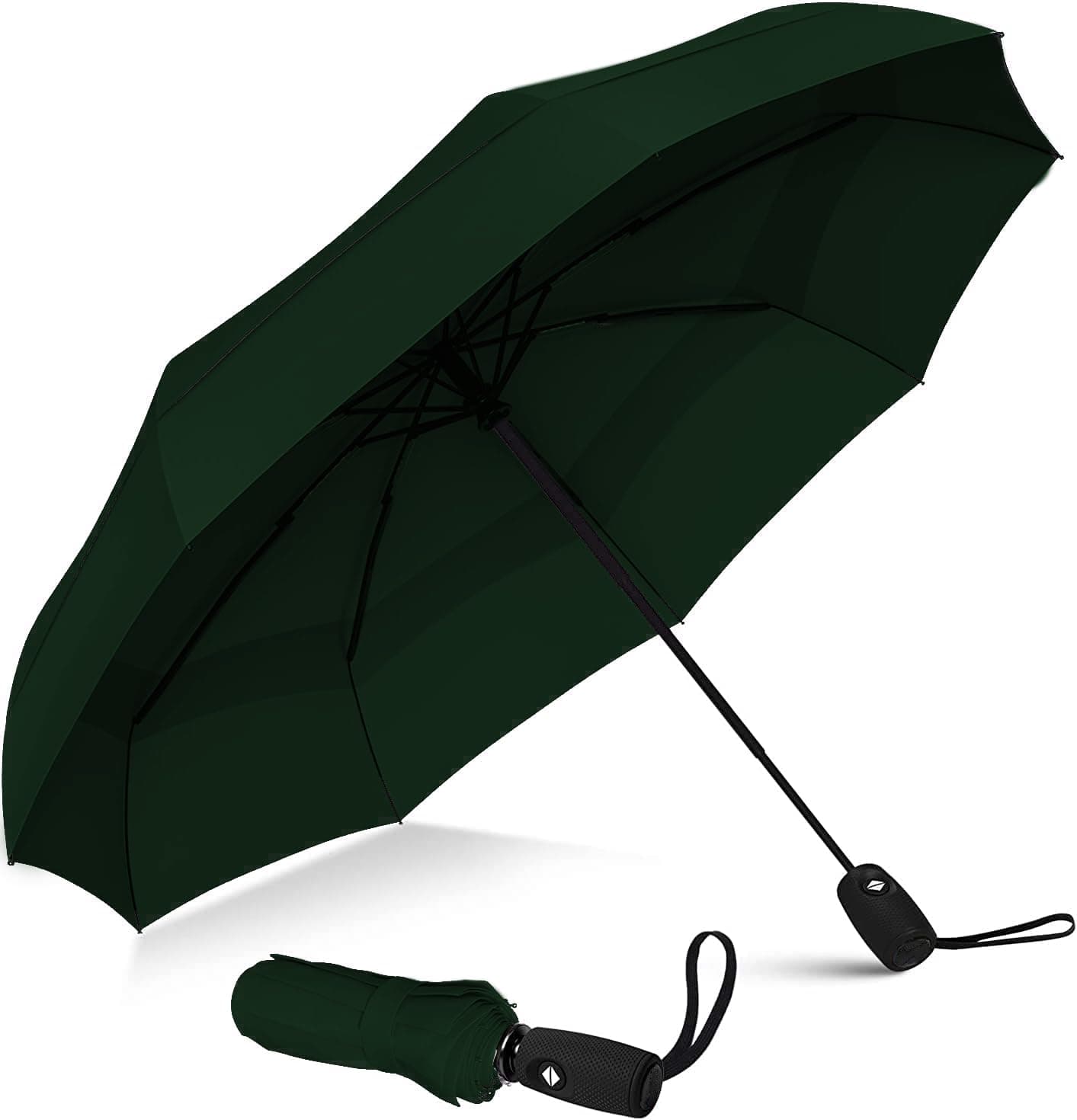 AYSISUmbrella for Women | Umbrella for Men | Umbrella for Rain, Windproof Umberalla Large Kids,Girls,Boys - 3 Fold with Auto Open/Close Button for Single Use Umbrella for Wind and Rain (GREEN)