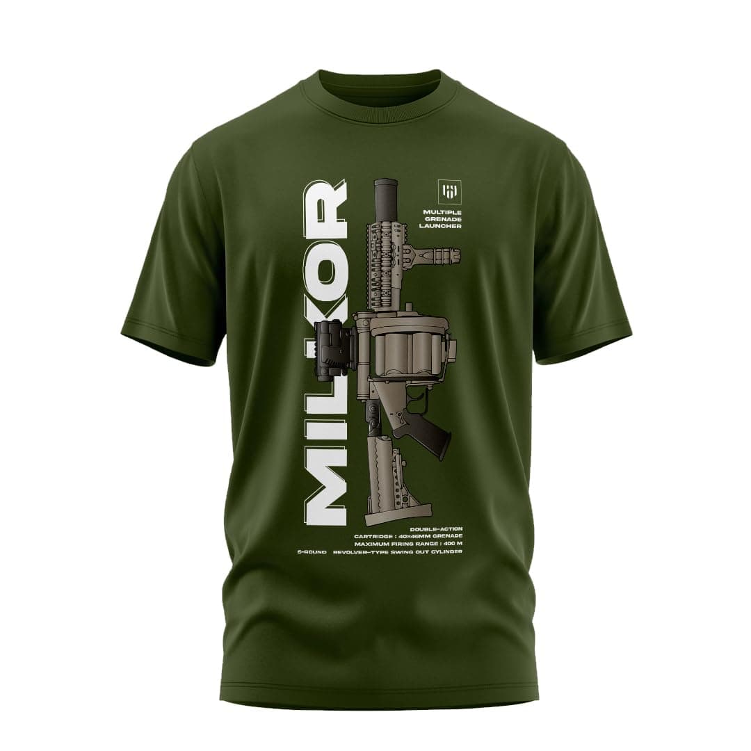 Aero ArmourGrenade Launcher Printed Cotton T-Shirt | Half Sleeve | Regular Fit | Zero Shrinkage | Round Neck
