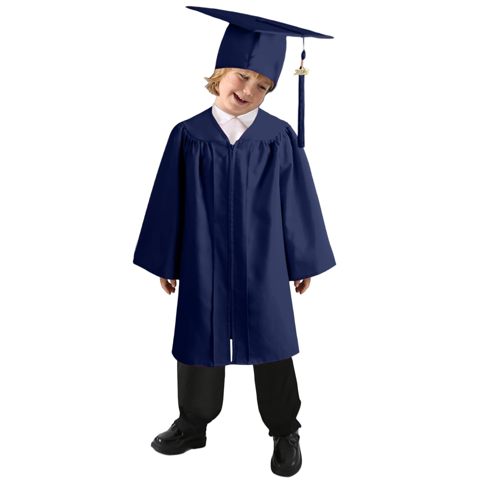 Blandoom Childrens Graduation Gown Cap Kids Graduation Cap Gown Stole Outfit 2024 Children's Nursery Graduation Gown Cap Graduation Gifts For Children Boys Girls Uniform Dress Up Props 4Pcs