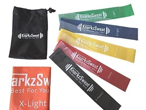 Resistance Bands - Set of 6 Premium Quality Fitness Stretch Bands - Made from Natural Latex. Helps improve Mobility, Toning and Strengthening of Legs Arms and shoulders - Suitable for Women and Men