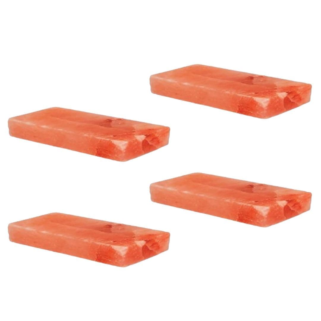 SALT N SOUL Himalayan Salt Block 8x4x1 Pack of 4 - Salt Block for Grilling | Himalayan Salt Bricks for Sauna | Salt Tiles for Salt Spa.