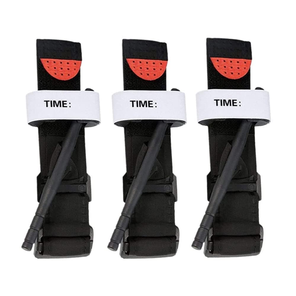 Amoui 3Pcs Cat Tourniquet Black First Aid Tactical Swat Medic Pre-Hospital Life Saving Hemorrhage Control Registration Card Single-Handed Operation (3pcs)
