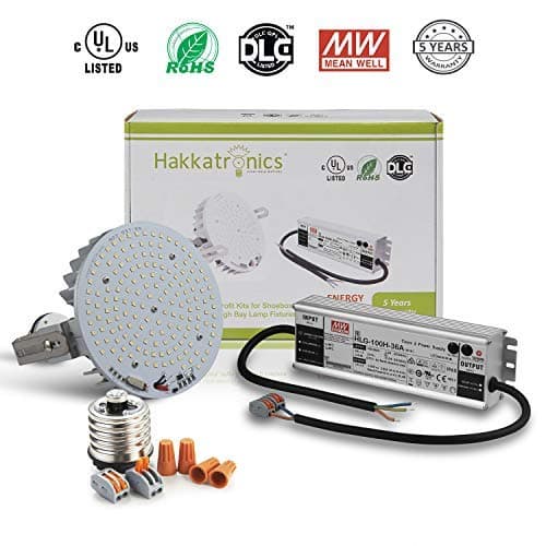 Hakkatronics 100W LED Retrofit Kit with Power Supply (UL/DLC), Replaces 500W HID Bulbs (MH/HPS), Wall Packs Canopy Floodlights High Bay Fixtures LED Retrofit (5500K/15000 Lumens)
