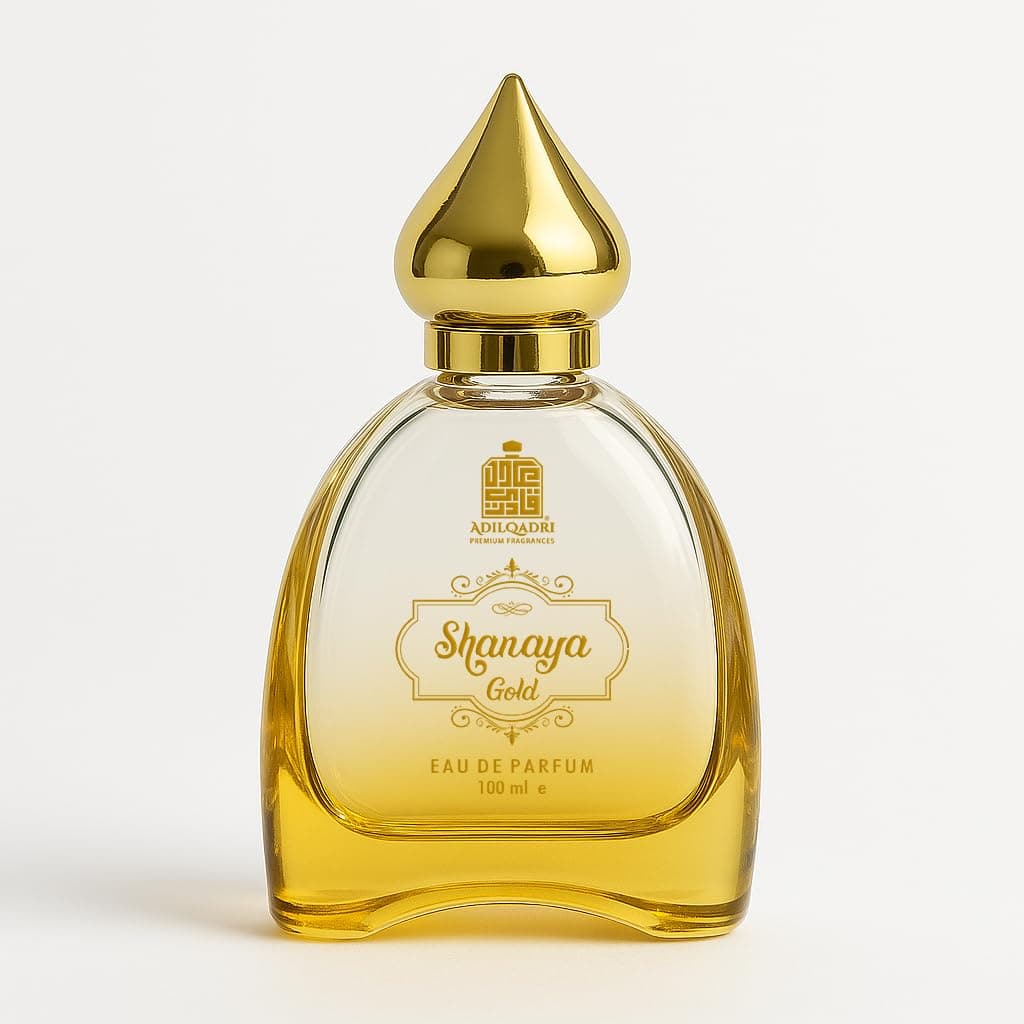 Adilqadri Shanaya Gold Perfume for Men & Women | Long-Lasting Arabic & Woody Scent | Eau de Parfum with Spicy, Floral, Vanilla & Woody Notes | Ideal for Gifting | 100 ML