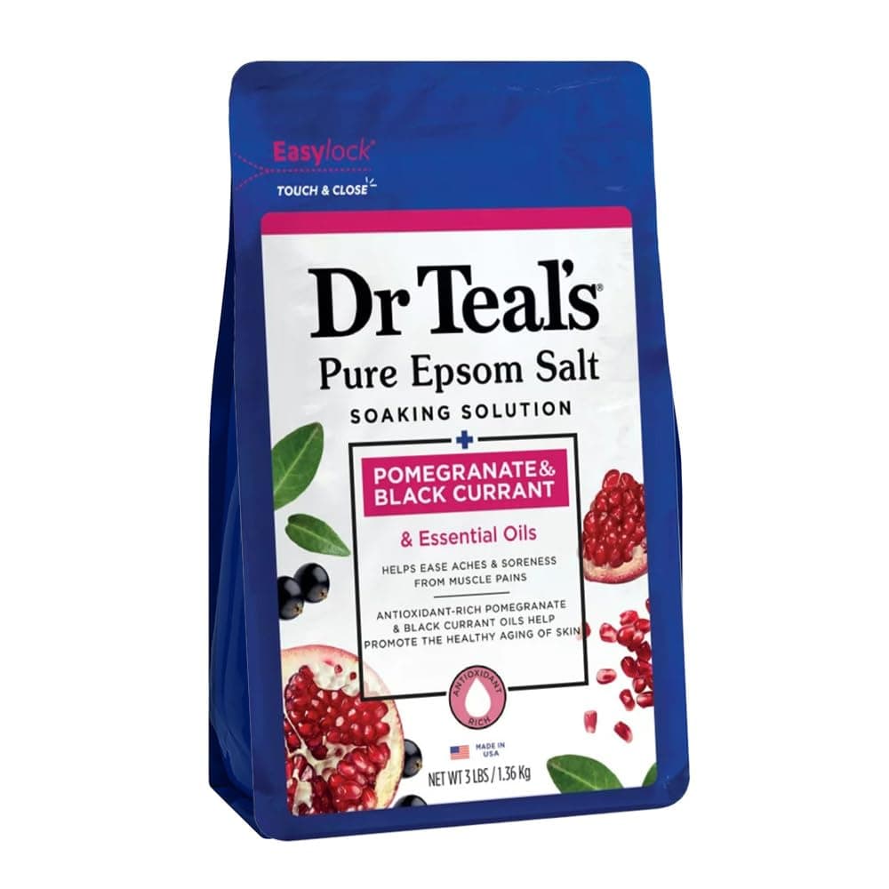 Dr Teal's Epsom Salt Magnesium Soak, Pomegranate & Black Currant, 3 lbs
