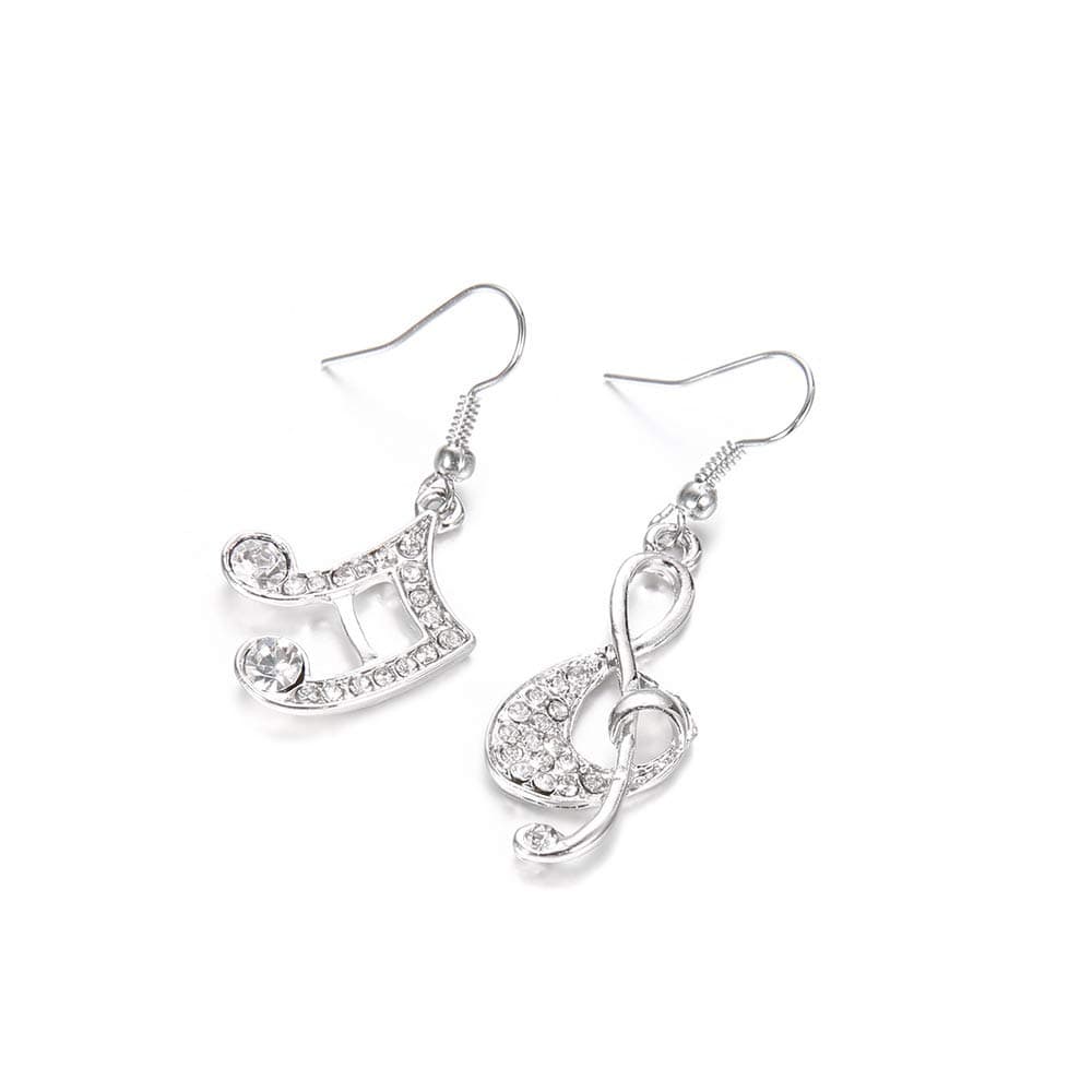 U-M PULABO Fashion Music Note Treble Clef Rhinestone Dangle Hook Earring Women's Party Jewelry Adorable Quality and Practical Popular