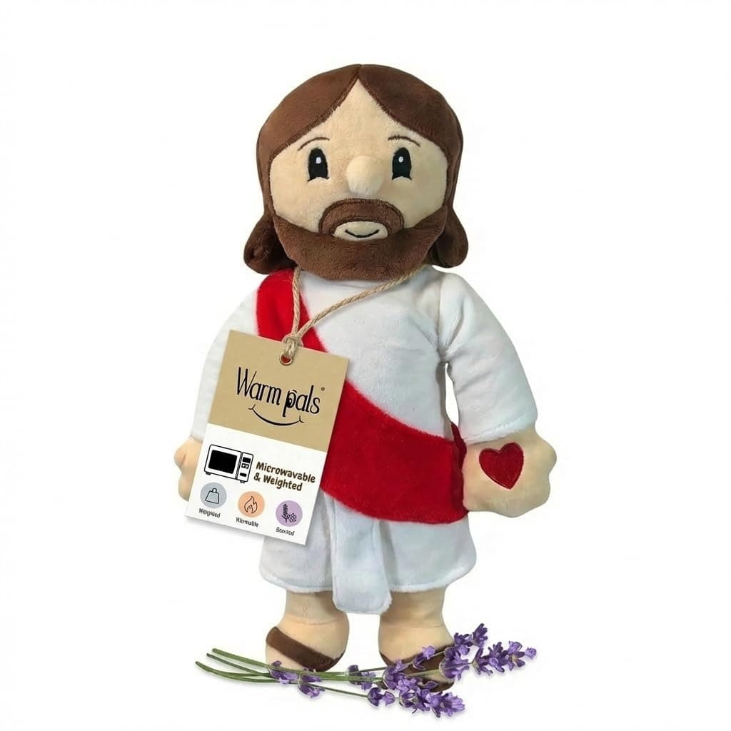 Jesus - Microwavable & Weighted Plush Stuffed Animal - Heated Plushie for Warmth - Cute, Soft, Cozy Toy for Adults & Children (Boys, Girls, & Toddlers) by Warm Pals
