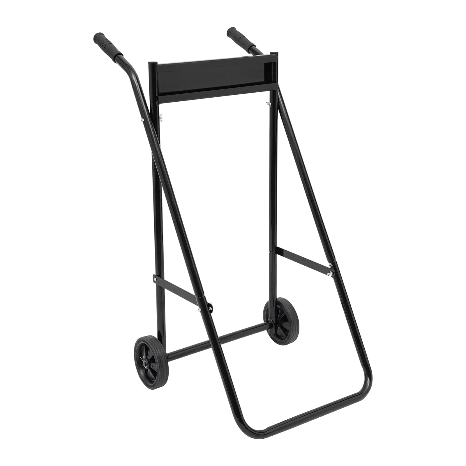 Outboard Boat Motor Stand Carrier Cart Heavy Duty Foldable Dolly Trolley Transport Bracket with Wheels for Long/Short Shaft Outboard Motor Engine Within 30HP, 70kg Load (Black)