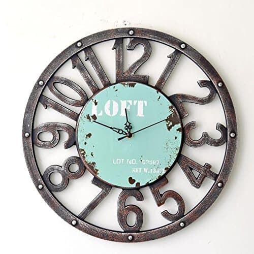 Novelty 16 Inch Wall Clock Hollow Out Digital Vintage Wood Wall Clocks Watches Roman Style Circular Oversized Gifts Crafts