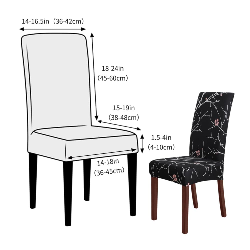 FORCHEER Pattern Stretch Chair Covers for Dining Room Set of 6,Printed Stretchable Dining Chair Slipcover Washable Removable for Kitchen,Hotel,Restaurant,Ceremony Universal Size(6PCS,Flower)
