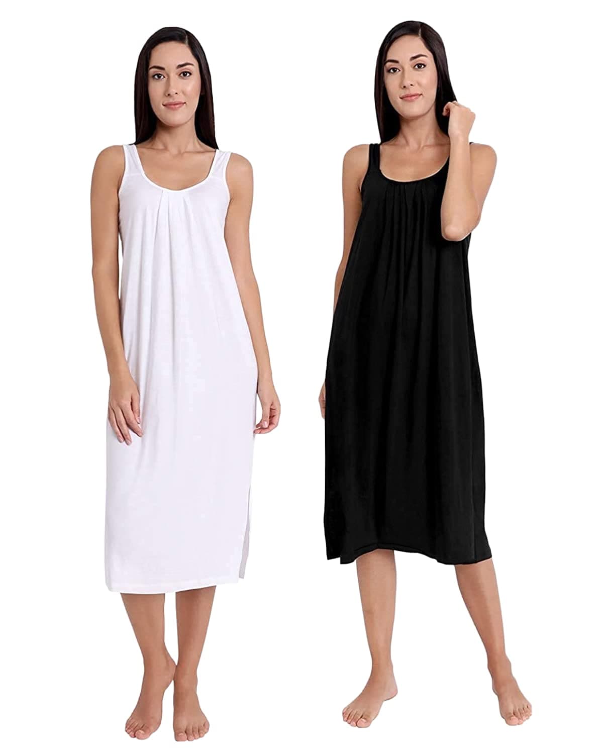 TWGECotton Full Length Camisole for Women | Nighty Pack of 2