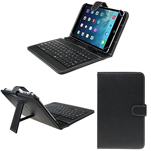 Hello Zone Exclusive 10” Inch USB Keyboard Tablet Case Cover Book Cover for Swipe Slate Plus Tablet -Black