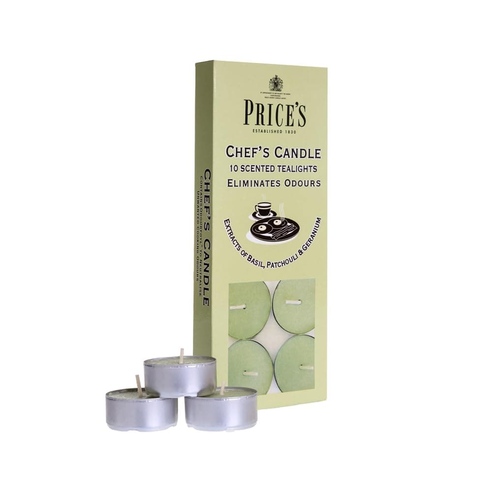 PRICE'S Chef's Candle to Eliminate odours 10 Tealights, green