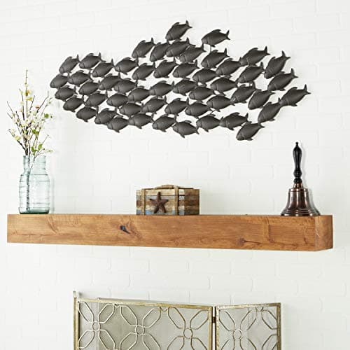 Deco 79 Metal Fish Wall Decor, 53 By 20-Inch, School Of Fish
