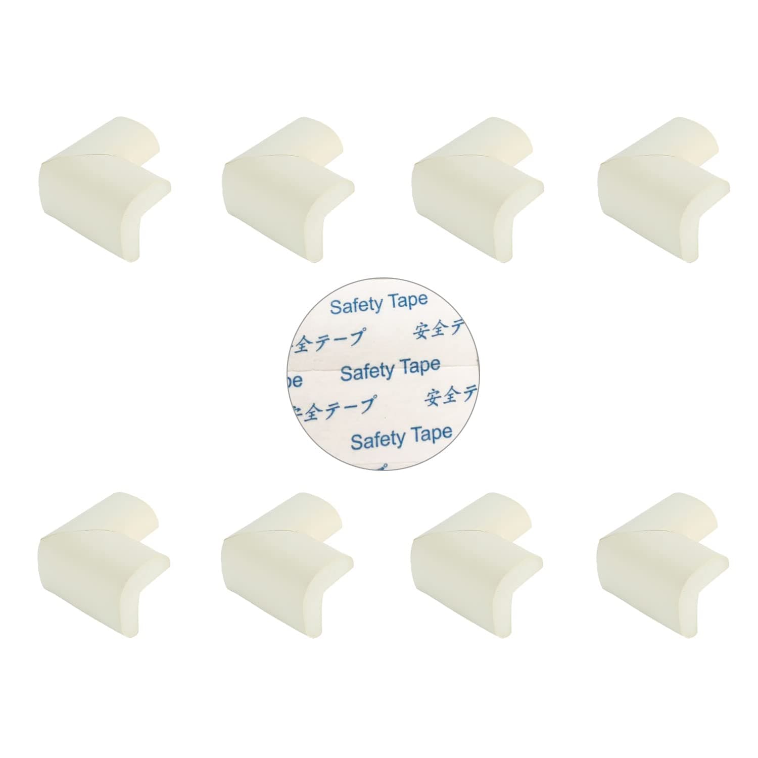 Edge & Corner Guards, 8 Pack – Table Corner Protector, Desk Edge Protection, Impact Absorbing Furniture Bumper, Baby Safety Foam Corner Guard, Soft Corner Cover Cushion for Kid, Adhesive (white color)