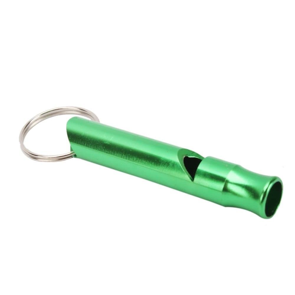 Green Aluminium Survival Mountain Whistle 100dB Pocket Keyring