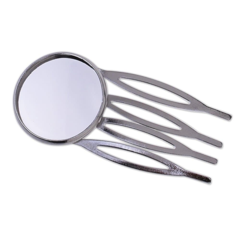 Rosebeading 10pcs 4 Tooth Hairpin Settings 20mm Cabochons Bases Hair Clips Hairpin Base for Cabochon Cameo DIY Headwear Findings,nickel