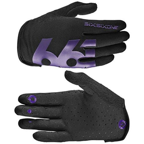 SixSixOne Men's Comp Full Finger Mountain Cycling Gloves - 6985 (Black/Purple - L (10))
