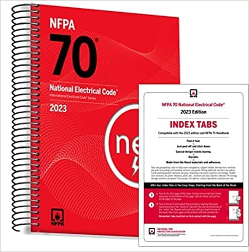 2023 NEC code book NFPA 70 National Electrical Code (Spiral-bound) 2023 edition with Tabs