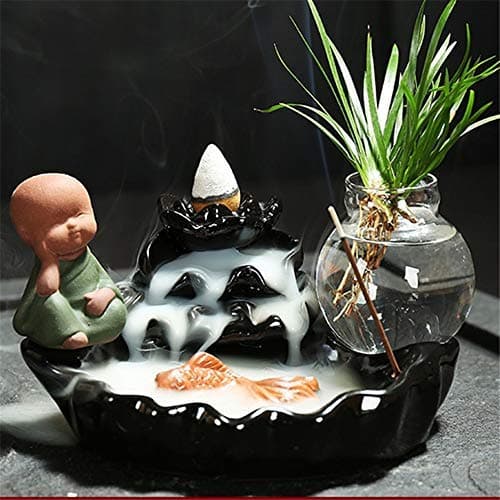 Yinsen Backflow Incense Burner Home Sandalwood Tea Ceremony Glass Incense Holder Ornaments + 20 Cones