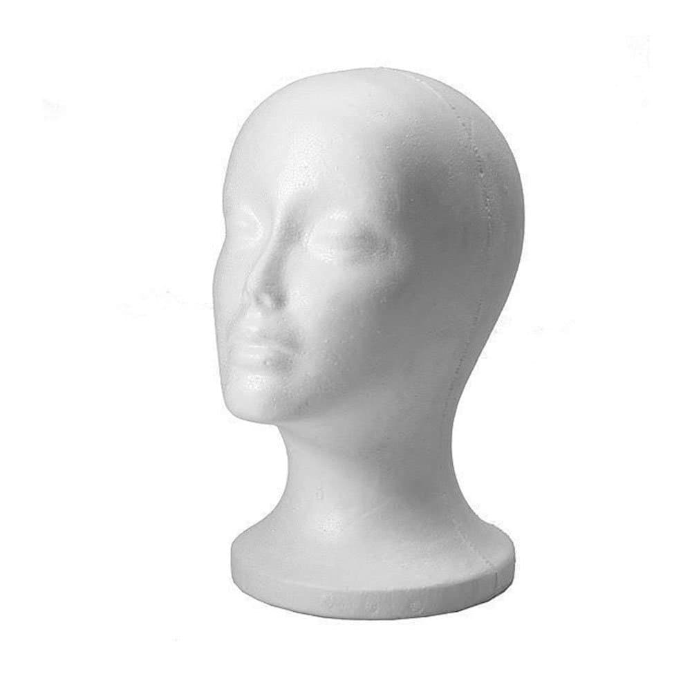 Female Foam Mannequin Head Model Hat Wig Jewelry Holder Shop Display Stand Rack, Flat and Smooth Without Holes, Non-Toxic and Odorless (female)
