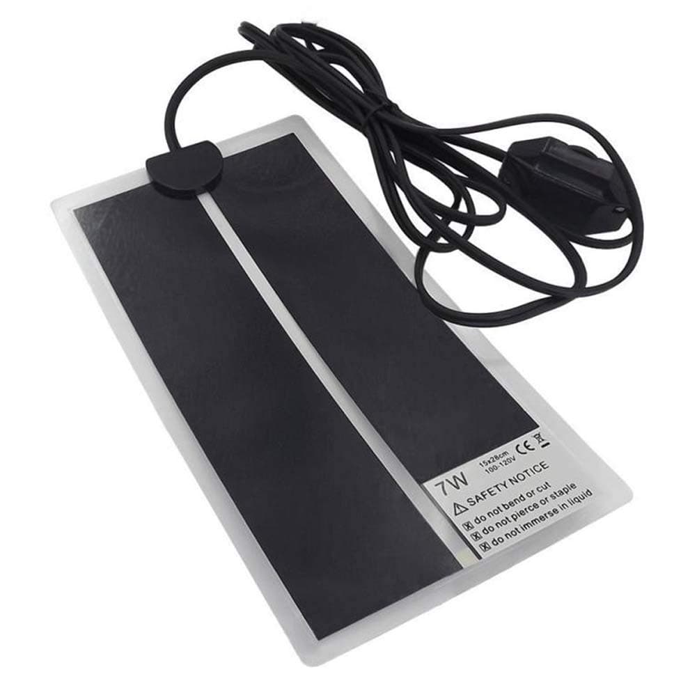 Tbrand Reptile Heating Pad with Temperature Adjustment, 110V 7W Heat Mat for Reptiles Tortoise Snakes Lizard Gecko Hermit Crab Turtle，Under Tank Heating Pad (7W(5.51inch*11inch))