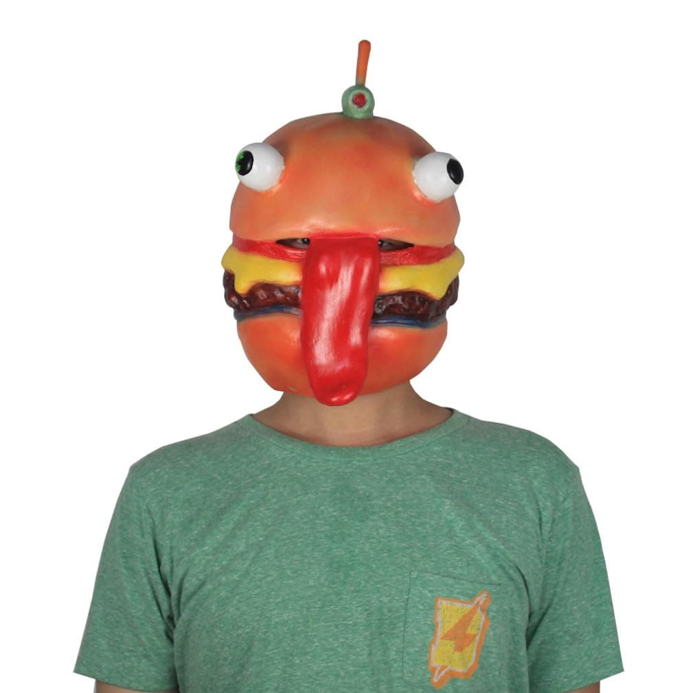 Burger Head Latex Mask Horror Headgear for Halloween Carnival Costume Party Props