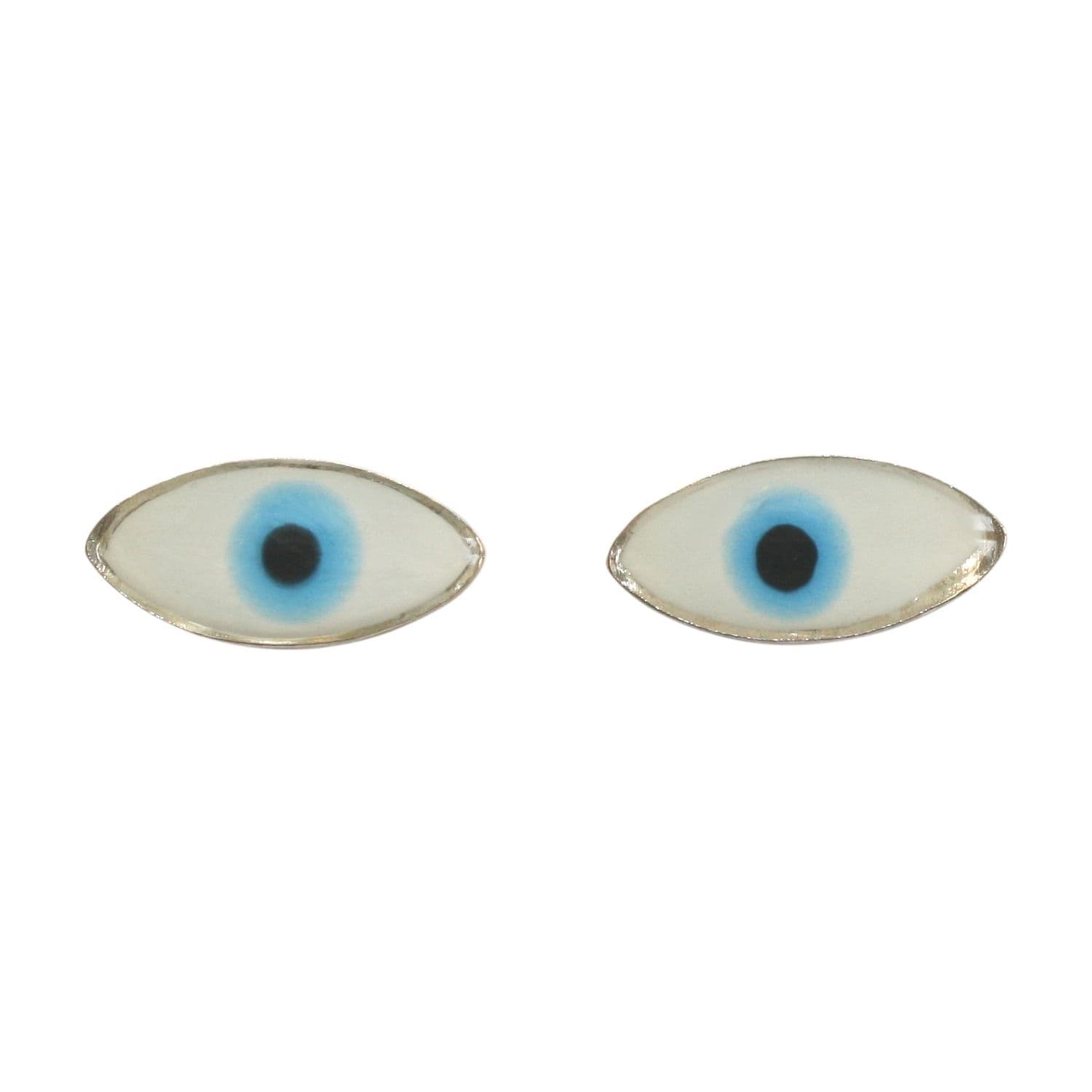So Chic Jewels - 925 Sterling Silver Eye - Protection Amulet Stud Earrings