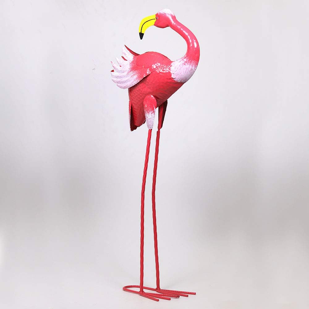 Paudhe Se Yaari Tall Trophical Metal Flamingo Flock Home Garden Statue Décor Figure Durable Outdoor Sculpture Figurine for Outdoor Indoor Patio Balcony Garden Décor