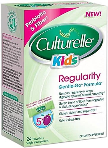 Culterelle Kids Regularity Gentle-Go Probiotic & Fiber Formula, Flavorless, 24 Packets Per Box (5 Pack)