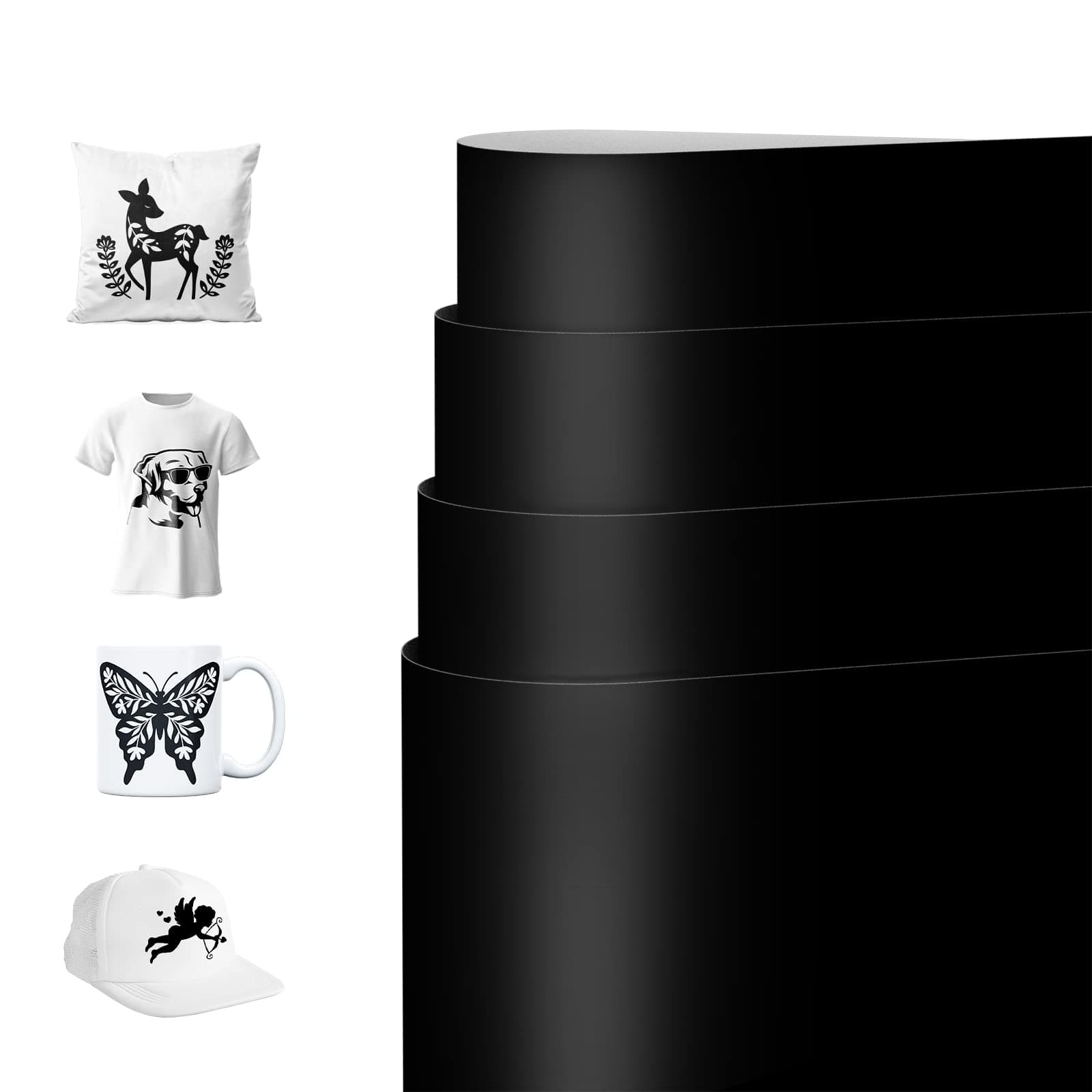 4 Packs Black Colors Pre-Inked Sublimation Transfer Paper
