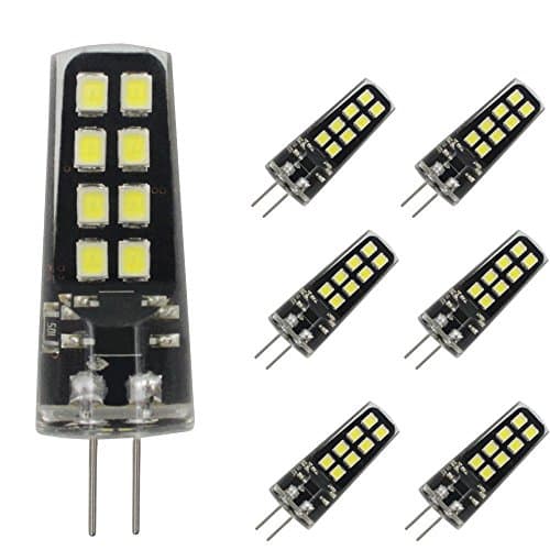Dayker AC 10-30V G4 LED Light Bulb 3W Jc Type Bi-pin Base 25W Halogen Replacement Daylight for Accent Lights, Marine Boat, Under Cabinet, Closet Lighting(6 Pack)