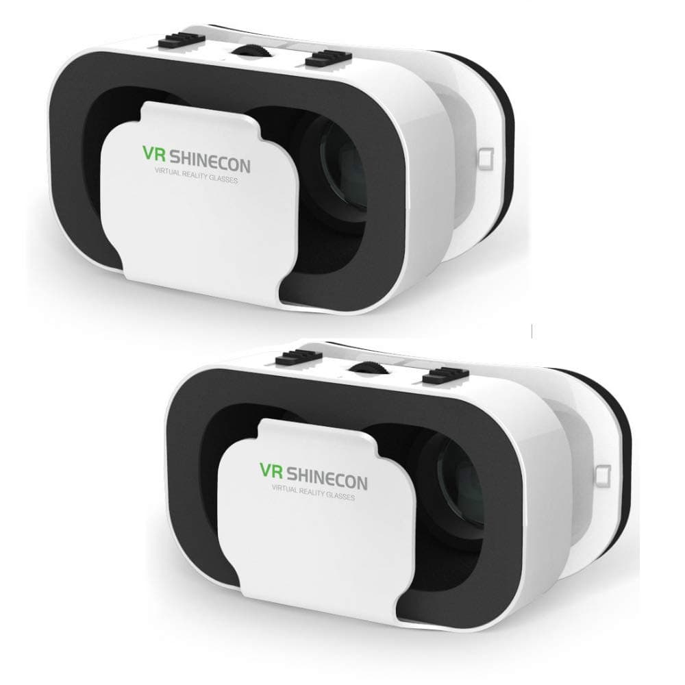 Virtual Real Store VR Headset Compatible with iPhone & Android Phone-Virtual Reality Headsets Google Cardboard -Mini Exquisite Light Weight- Comfortable New 3D VR Glasses(VR4.0 VR BOX, 2 PACK)