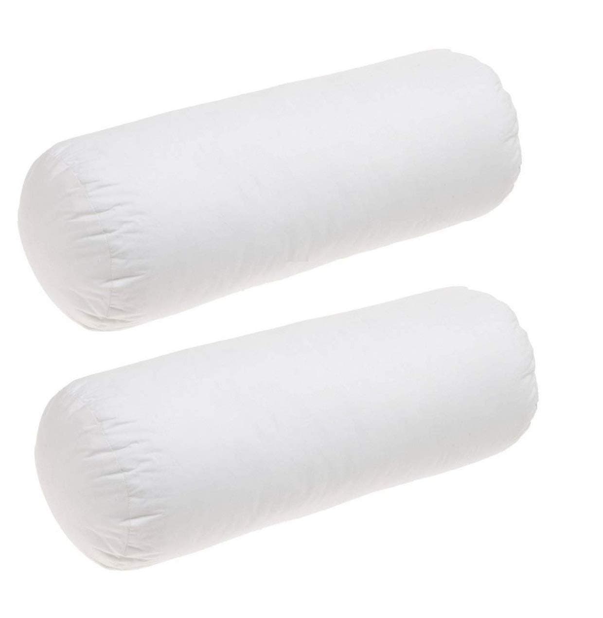 Royalking Nylon Royal Trend Super Quality Vacuum Packed White Bed Pillow Bolster Having 1000 Grams Super Plush Reliance Gel-Fiber Filling Sized 16"X34"Inches Set Of 2