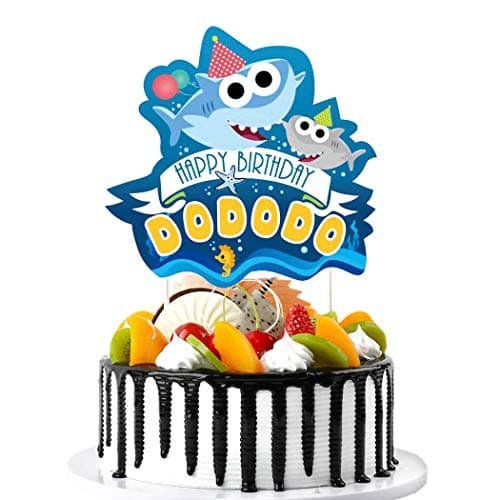 Baby Shark Happy Birthday Cake Topper for Kids and Adult 1st First Birthday Decoration