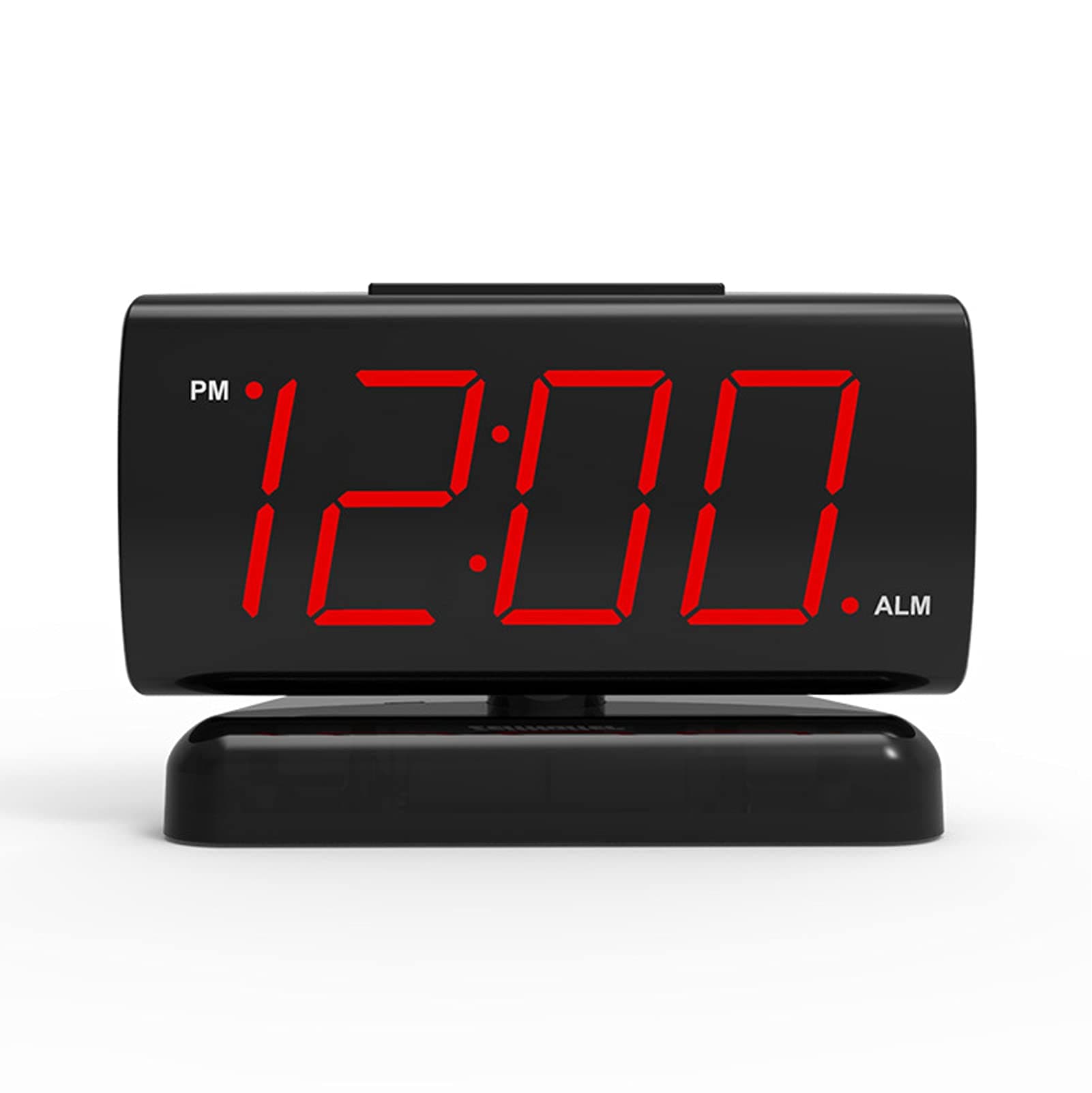 ZOOS Alarm Clock for Bedroom 5" Large LED Digital Clock for Seniors, Dimmable Simple Alarm Clocks for Bedrooms, Volume Adjustable/Snooze/Battery Backup/Swivel Base Gift for Kids Elderly Home Office