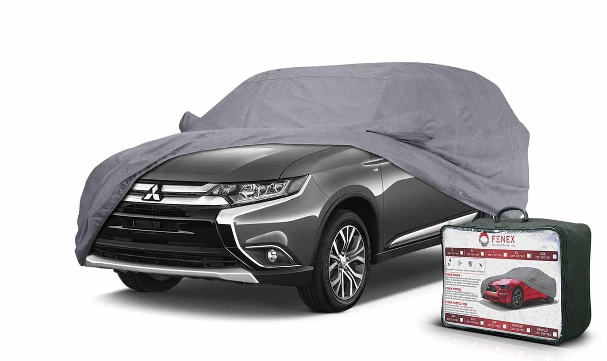Fenex Car Cover [SUV] – All-Weather Protection | Waterproof, UV-Resistant, Dustproof, Breathable | Indoor/Outdoor Use | Door Zipper & Mirror Pockets | Fits SUV cars (495 × 190 × 177 cm)